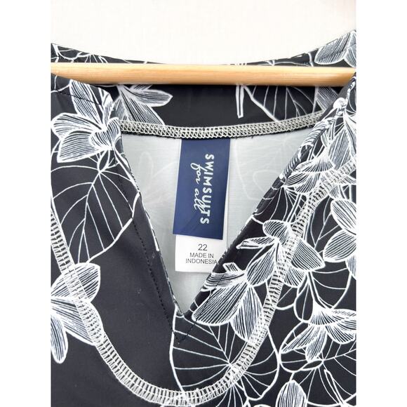 Swimsuits for All Longer Length Swim Tunic Top Size 22 Floral Modest Swimsuits - Picture 5 of 7